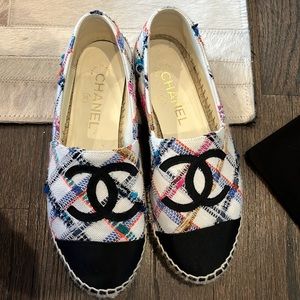 Chanel Espadrilles With Multi Color Stitching Size 6